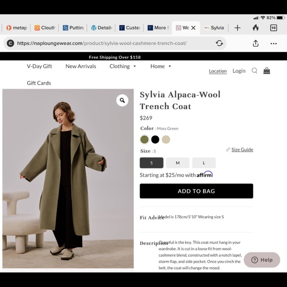 Nap Jackets \u0026 Coats | Nap Sylvia Alpaca-Wool Trench Coat | Color: White/Silver | Size: M | Pm-12333010's Closet